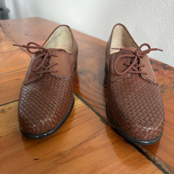 Trotters Oxford Loafers Lizzie Herringbone 6.5N Women’s Leather Shoes Old Money - Picture 3 of 7
